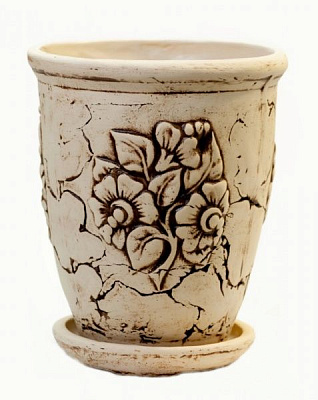 Горшок керамический Цветок №2 круглый 3,8 л бежевый 