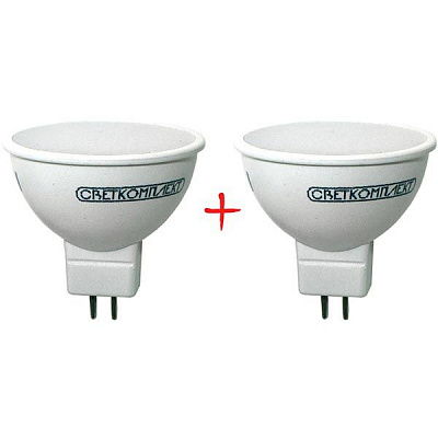 Лампа LED Світлокомплект MR16 E 5 Вт GU5.3 тепле світло 2 шт