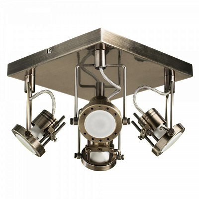 Спот Arte Lamp A4300PL-4AB Costruttore 4x50 Вт GU10 антична бронза