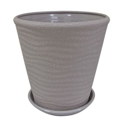 Горщик керамічний Оріана-Запоріжкераміка Нова Хвиля №2 круглий 8,5л шовк аметист