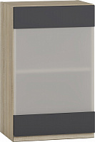 Шафа верхня з вітриною МС Джетта 45х72х31,7 см, графіт сірий/дуб сонома Грейд