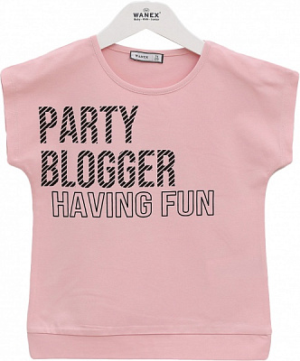 Футболка для девочек Wanex Футболки д/д ТМ Wanex 128 р. 95% бав., 5% ел.31616 р.128 розовый 