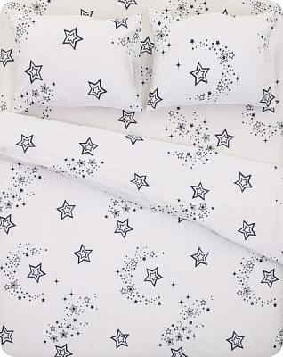 Комплект постельного белья Galaxy 2 белый с принтом UP! (Underprice) 