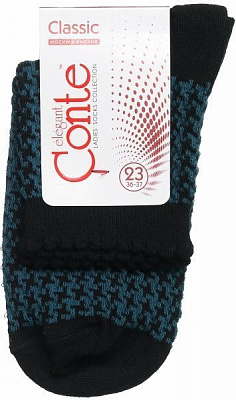 Шкарпетки жіночі Conte CLASSIC 14С-93СП р. 23 чорно-бірюзовий