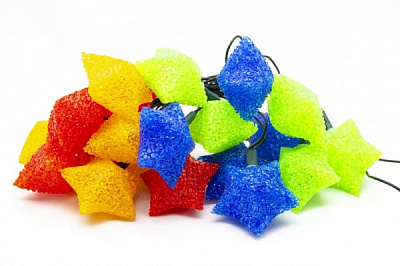 Электрогирлянда линейная кристаллическая звезды 20 ламп 4 м 