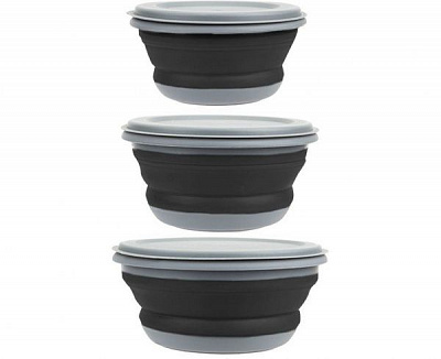 Набір туристичного посуду Summit POP BOWL SET BLACK/GREY (3 ШТ.)