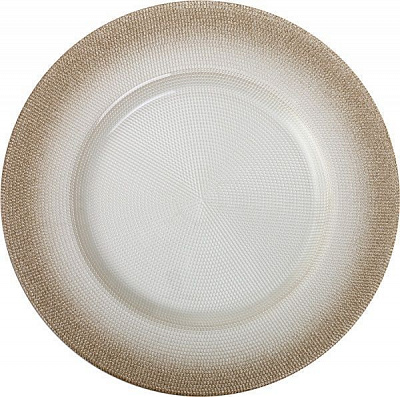 Блюдо круглое 33 см серебристо-белое Arda Cam 