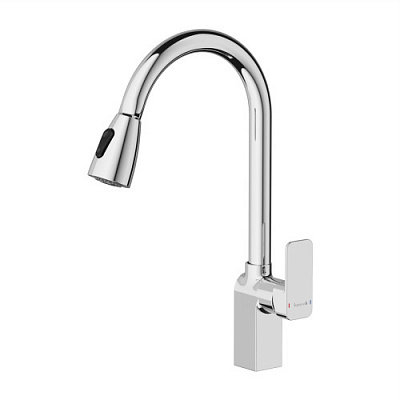 Змішувач для кухні Imprese SLANICE з висувним виливом, хром
