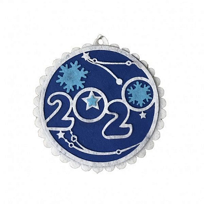 Подвес клеевой из фетра Новогодний 3 11 см мульти