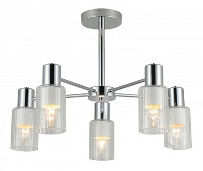 Люстра Miorro Impero метал/стекло 5x40 Вт E14 хром/белый 51-311-061