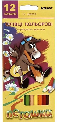 Олівці кольорові Пегашка, 12 кольорів Marco