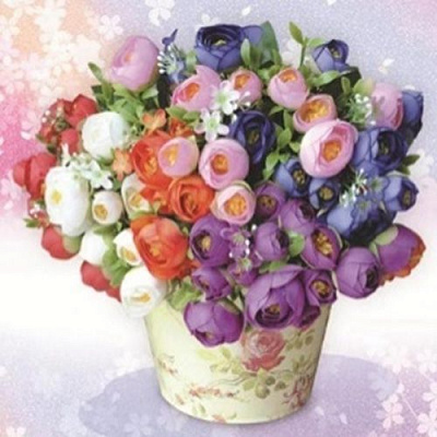 Набір для творчості зі стразами на підрамнику Квіти для натхнення 30x30 см Діамантові ручки