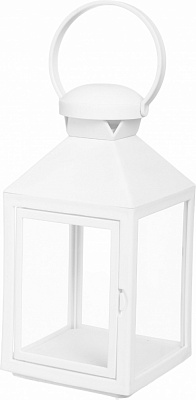 Подсвечник-фонарь пустой квадрат 10х10х20 см белый Pako-If