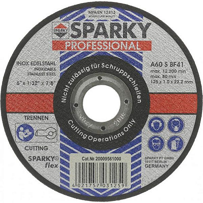 Круг отрезной по металлу Sparky 125x1,0x22,2 мм
