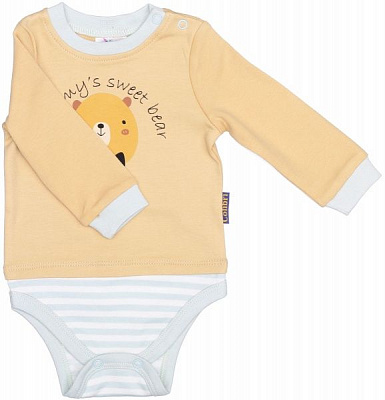 Боди Colibrі с длинным рукавом mommy's little bear р.68 соломенный/оливковый CLB005 