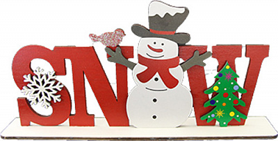 Прикраса новорічна Сніговик Snow 13,5 см білий із червоним 1220335