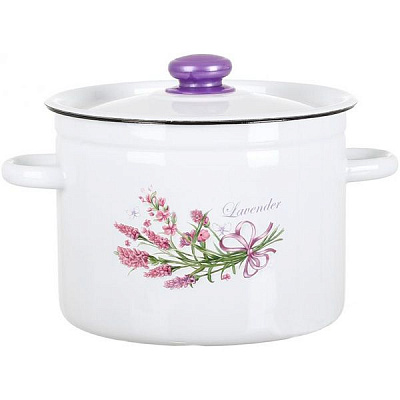 Кастрюля Букет лаванды 5,5 л белая I1617/2 Idilia