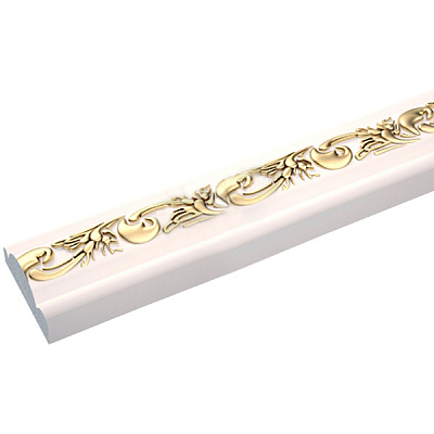Молдинг Dellos Baget 157G-115 белый с золотистым 2400x30x14мм 