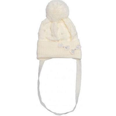 Шапочка детская для девочки Luna Kids р.40-42 молочный 1826 