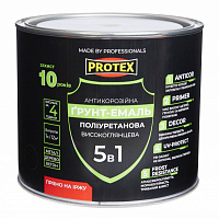 Грунт-эмаль Protex 5 в 1 полиуретановая для метала красный высокий глянец 2,4кг