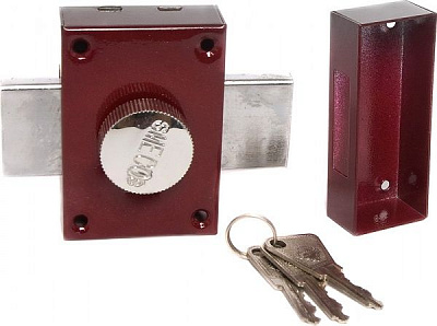 Дверной замок входной Mego 202 ЗП160 красный