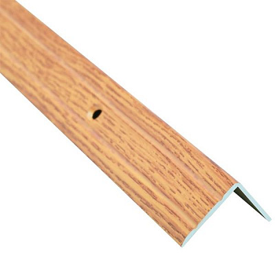 Поріжок алюмінієвий декорований Braz Line рифлений з отворами 24,5х20x2700 мм дуб світлий