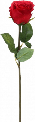 Цветок искусственный Роза 1 бутон 55 см красный
