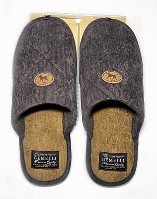 Тапки домашние Gemelli корд 2 р.41/42/43/44/45/46 в ассортименте 