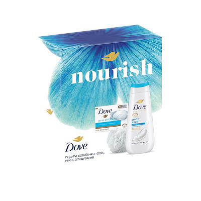 Набір подарунковий Dove Ніжне Злущення 225 мл+90г