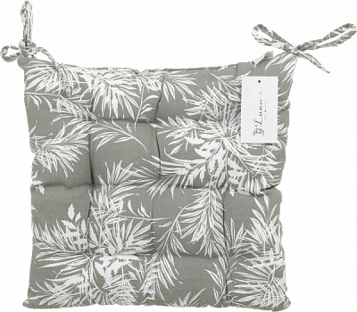 Подушка на стілець Листя сіра 37х37см Luna