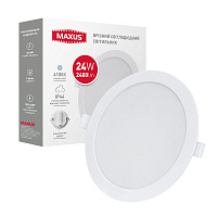 Світильник адміністративний LED Maxus 24 Вт IP44 білий матовий 1-RDL-2441-IP