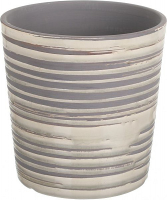 Кашпо керамическое Перелив круглый (064-7.7-7528L) серый 