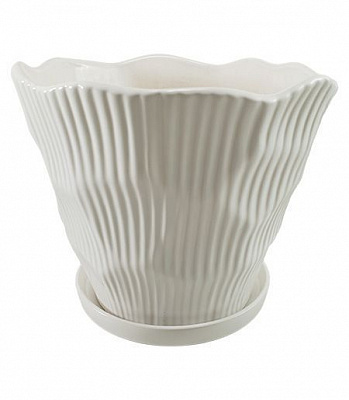 Горщик керамічний Резон Татарник фігурний 3,3 л білий (Р275біл)