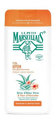 Гель-крем Le Petit Marseillais с соком алоэ вера и цветком абрикосового дерева 400 мл