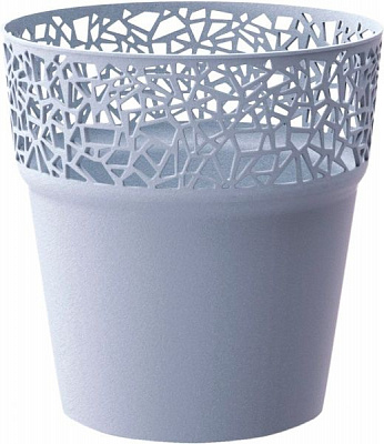 Кашпо пластиковое Prosperplast Tree круглый 5,5л серый (78997-656) 