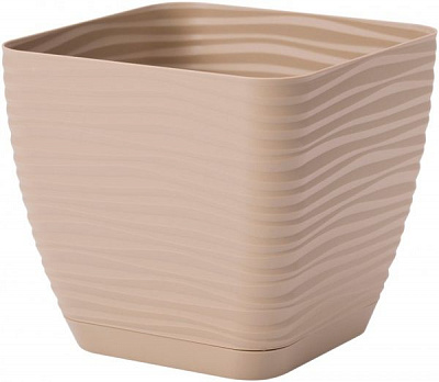 Вазон пластиковий Form Plastic Сахара міні Квадро-13 квадратний 1,3л лате