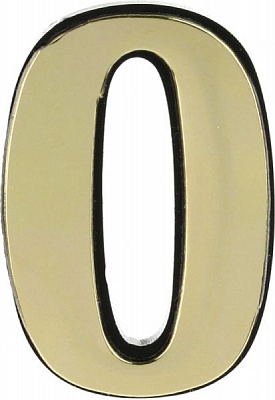Цифра O пластик чорно-золотий 40 мм