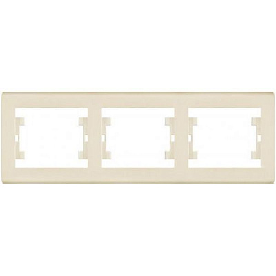 Рамка трехместная Makel Manolya горизонтальная слоновая кость 41010703