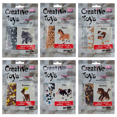 Набор для творчества Shantou термомозаика животные 6 видов микс CT-0019C