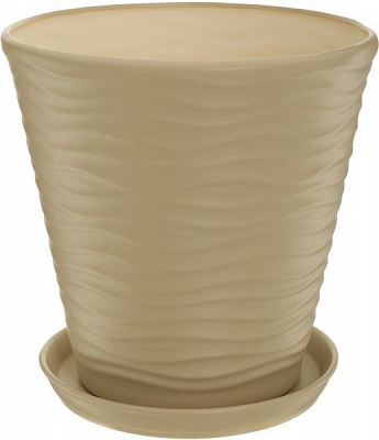 Горщик керамічний Оріана-Запоріжкераміка Нова Хвиля крихта круглий 13,5л бежевий