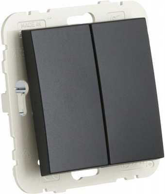 Вимикач двоклавішний Efapel Logus без підсвітки 10 А 250В чорний 21061 TPM