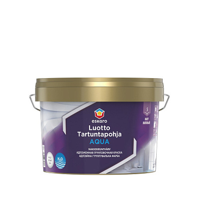 Грунтовочная краска водоэмульсионная грунт Eskaro Luotto Tartuntapohja Aquа мат белый 2,7л 3,3кг