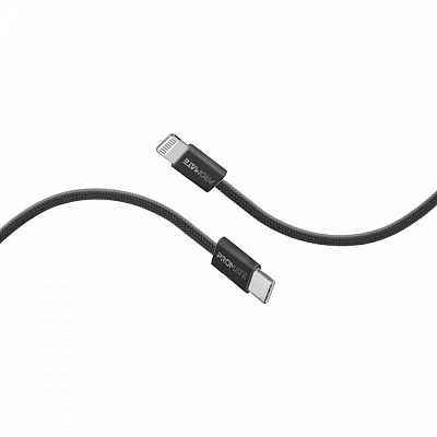 Кабель Promate EcoLine-Ci120 USB-C to Lightning 27W Power Delivery 1,2 м black (ecoline-ci120.black)