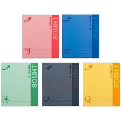 Зошит One color 12 арк. клітинка K26-232 KITE