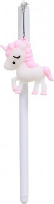 Ручка гелевая Единорог бело-розовый 