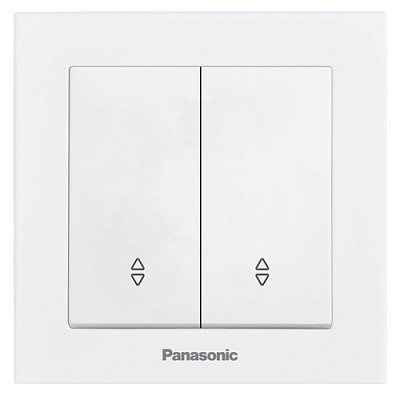 Выключатель проходной двухклавишный Panasonic Karre Plus 55 без подсветки белый WDTC90112WH-UA1