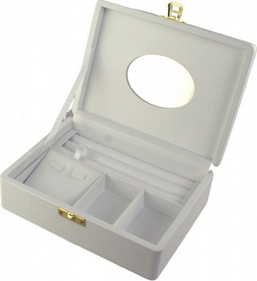 Скринька для прикрас з дзеркалом Селена білий/білий 180x135x60