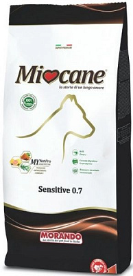 Корм Morando MioCane Sensitive для собак середніх порід з чутливим травленням, з лососем 3 кг