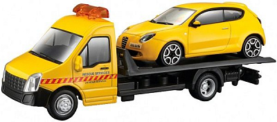 Ігровий набір Bburago 1:24 автоперевізник c автомоделлю Alfa Romeo Mito