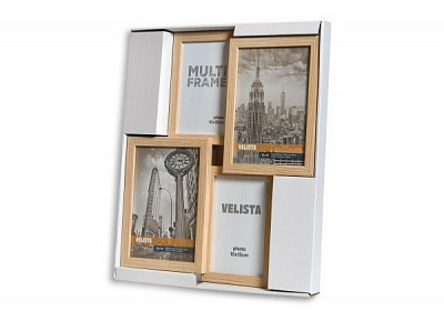 Мультирамка Веліста на 4 фото 15w-3206-11v 10x15/13х18 см дерево светлое 